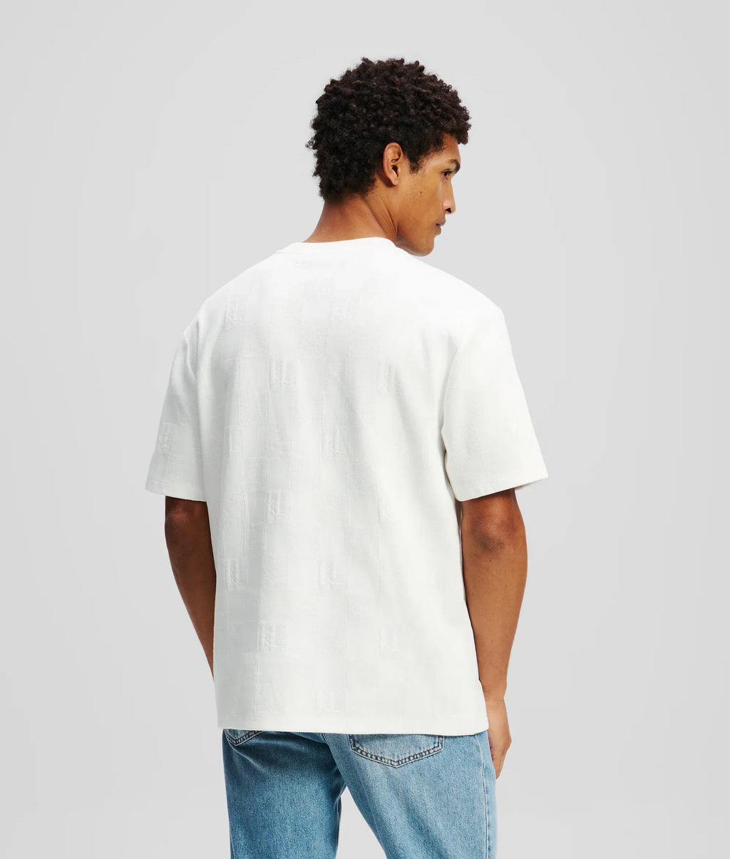KARL MONOGRAM CHECKED T-SHIRT