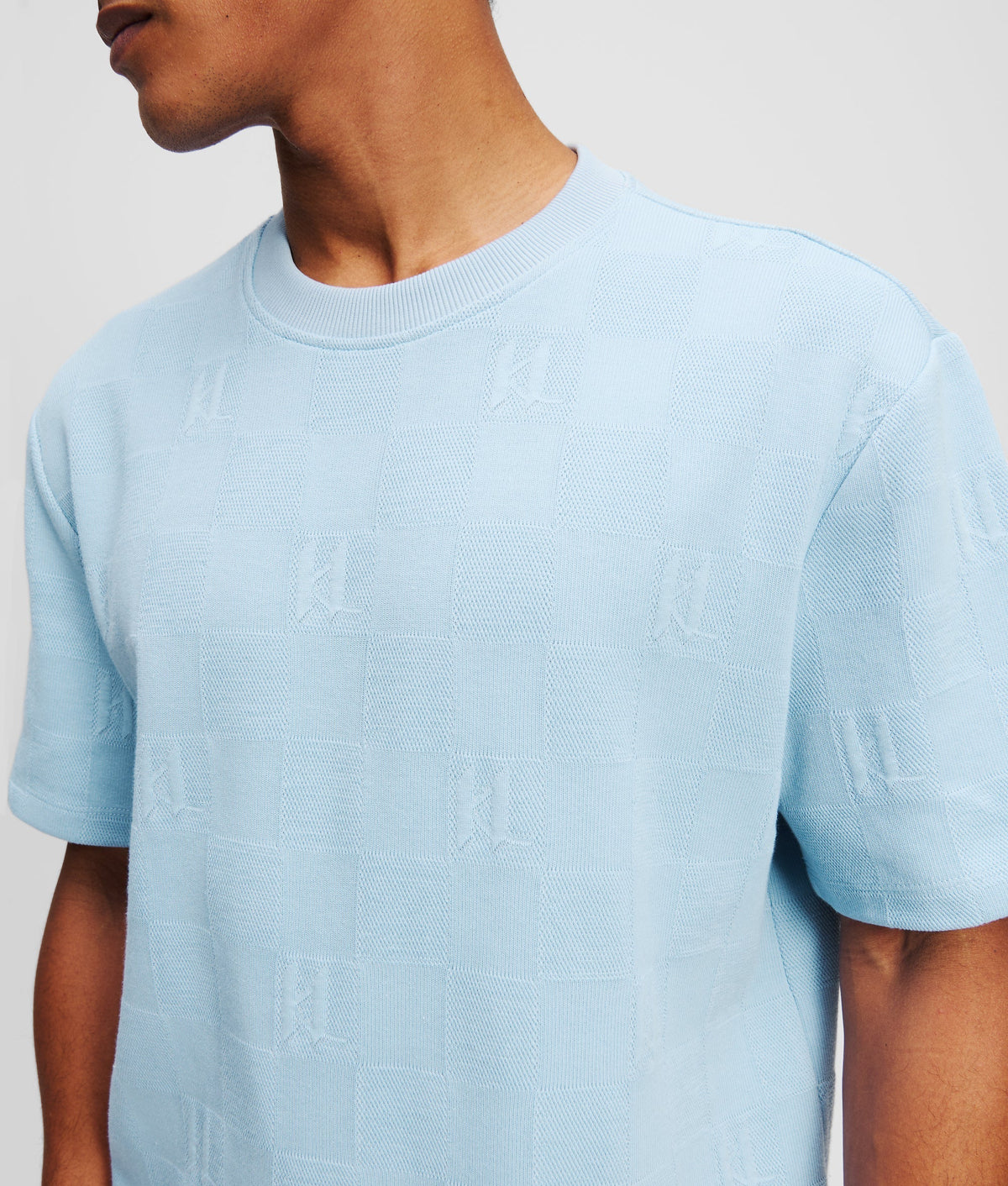 KARL MONOGRAM CHECKED T-SHIRT