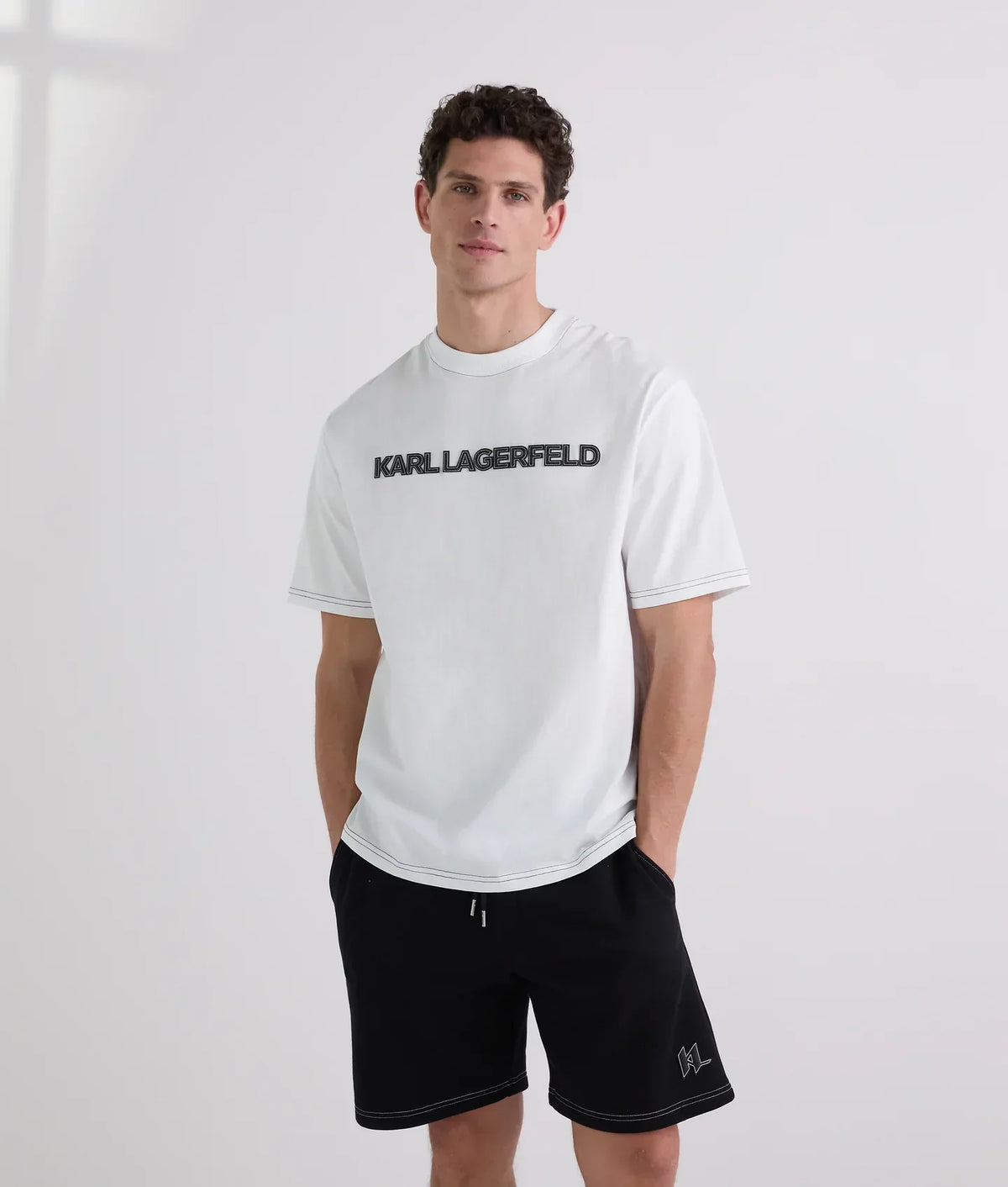 KARL CONTRAST STITCH T-SHIRT