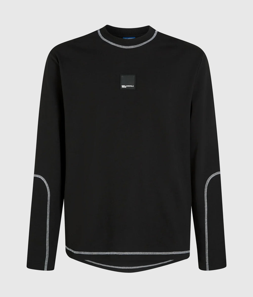 KARL CONTRAST STITCH LONG-SLEEVED T-SHIRT