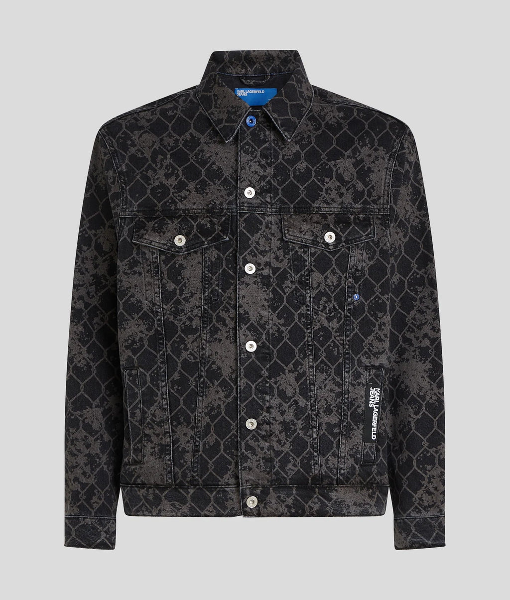 KARL ALL-OVER PRINT DENIM JACKET