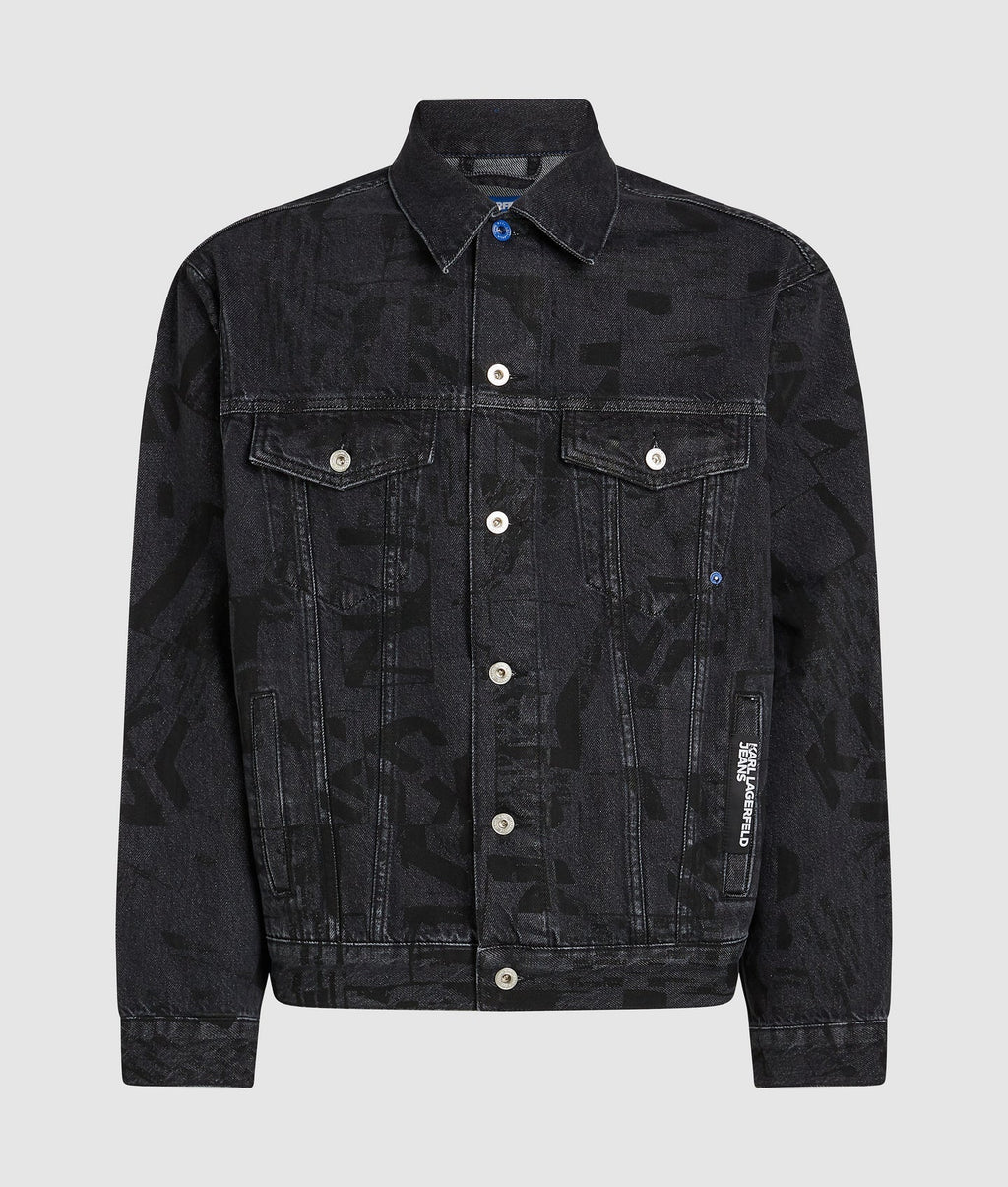 KARL ALL-OVER MONOGRAM DENIM JACKET