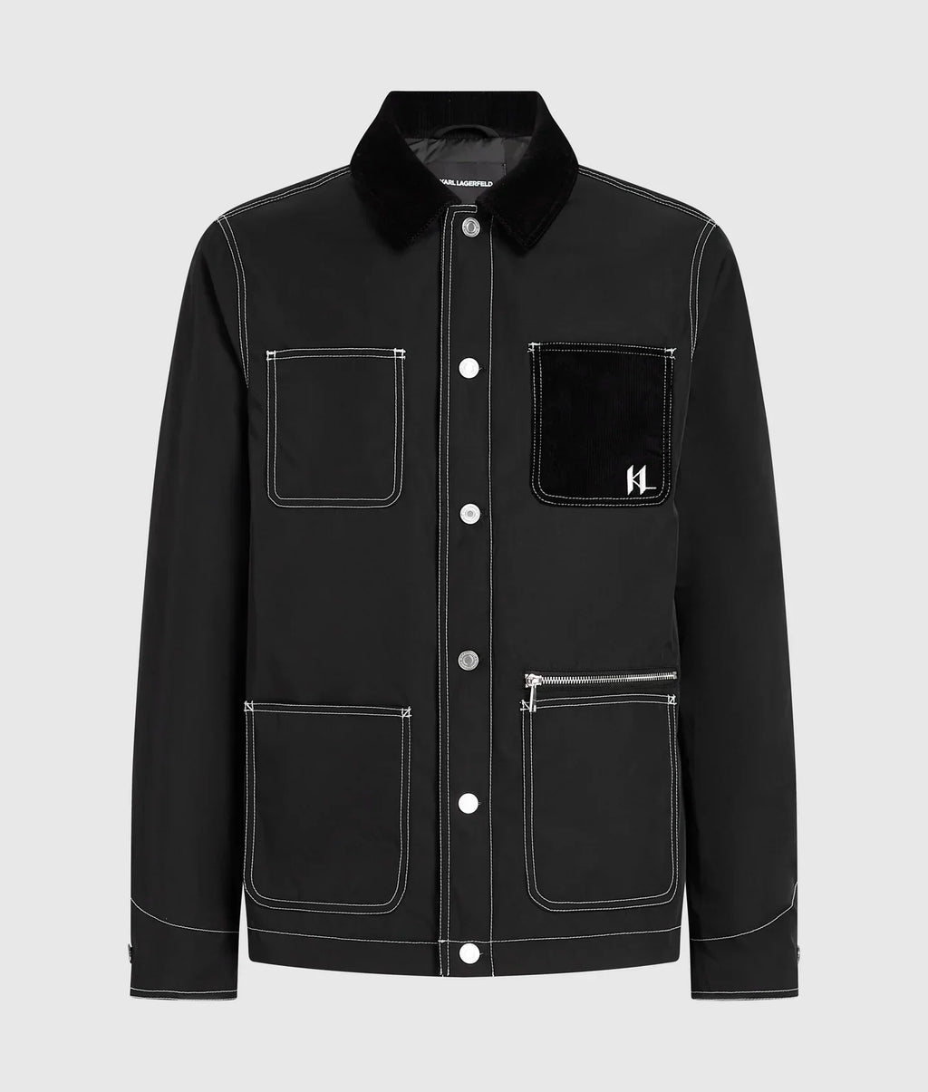 KARL CONTRAST STITCH BOMBER JACKET