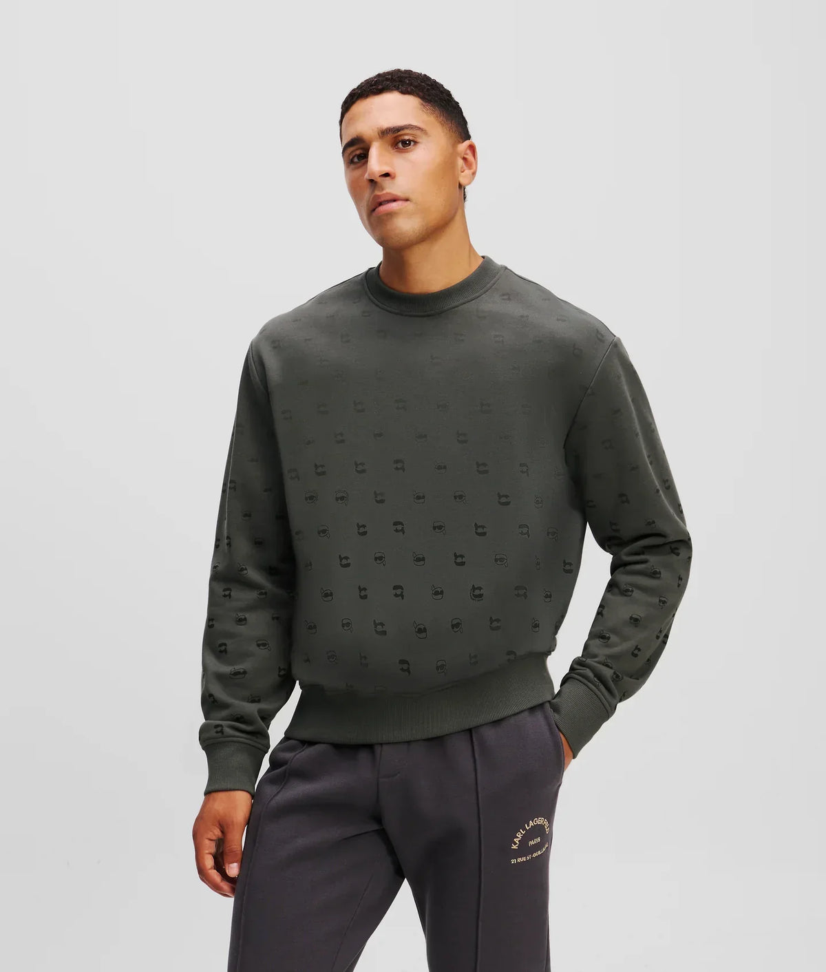 KARL IKON ALL-OVER-PRINT SWEATSHIRT