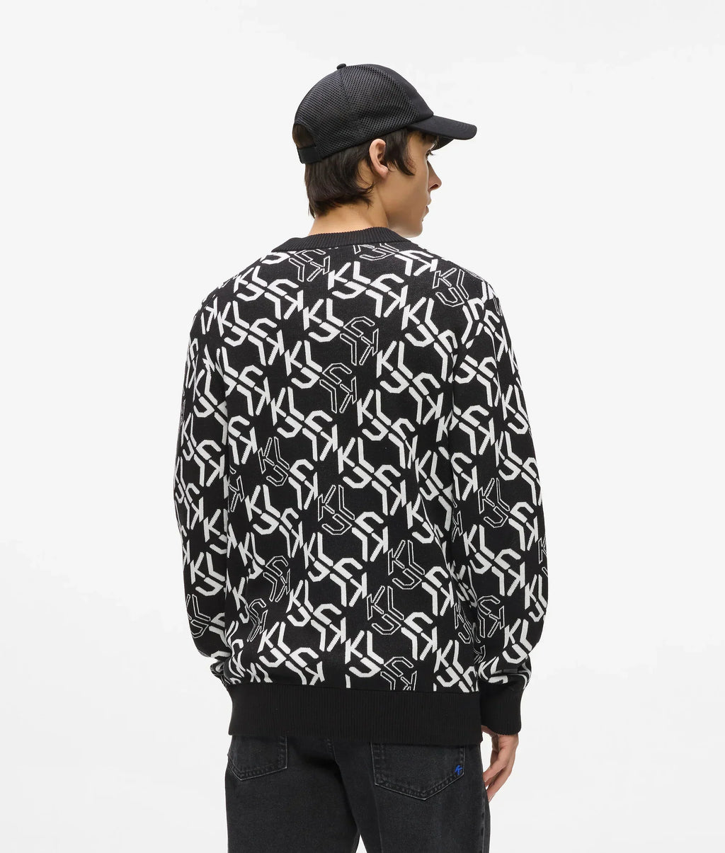 KARL ALL-OVER MONOGRAM SWEATER