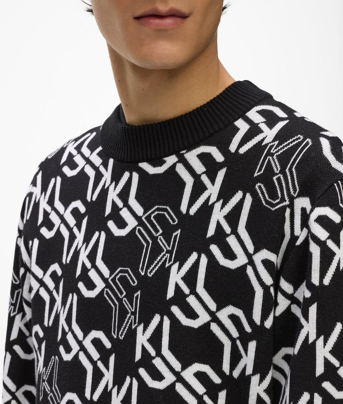 KARL ALL-OVER MONOGRAM SWEATER
