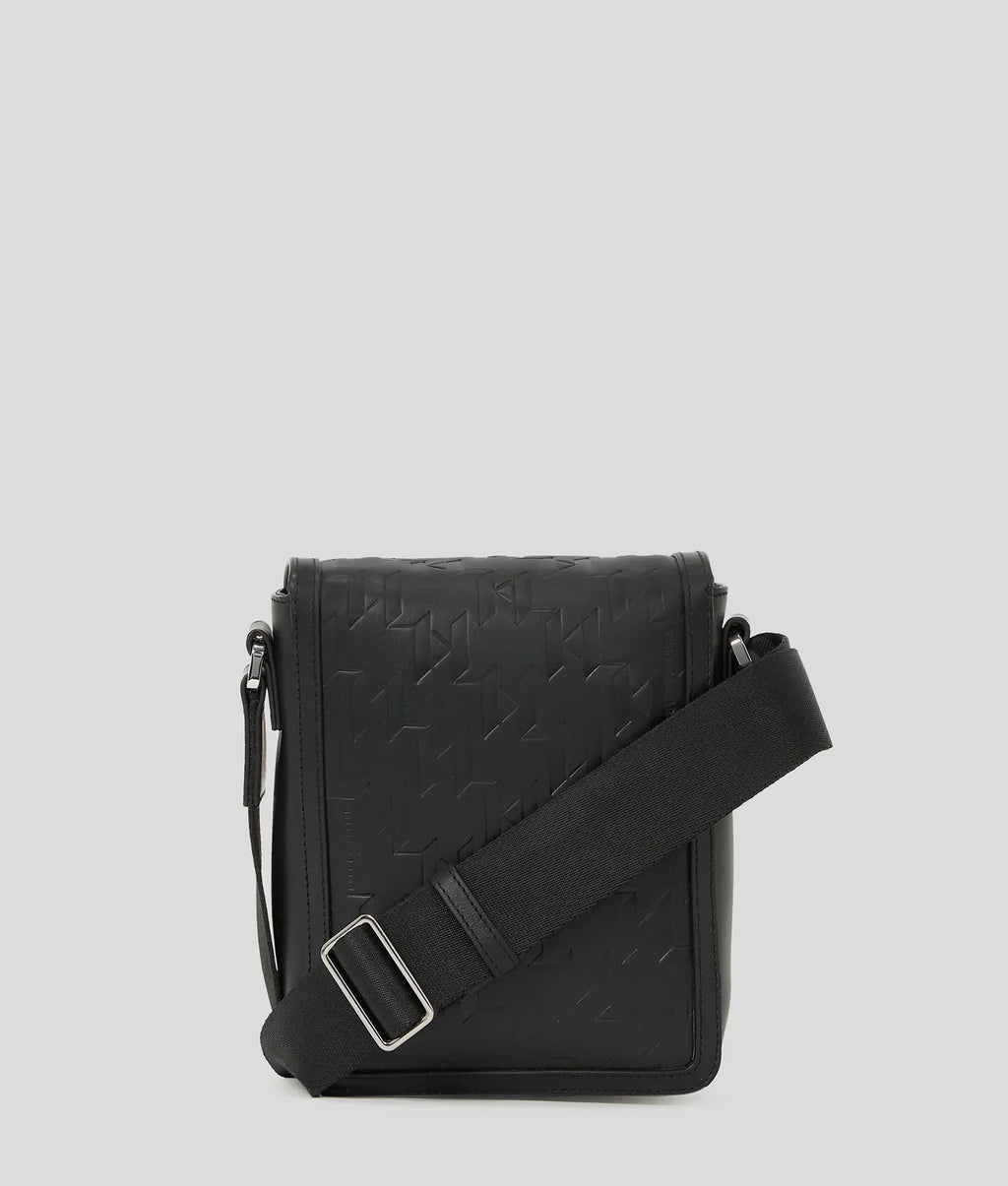 KARL K/LOOM LEATHER CROSSBODY BAG