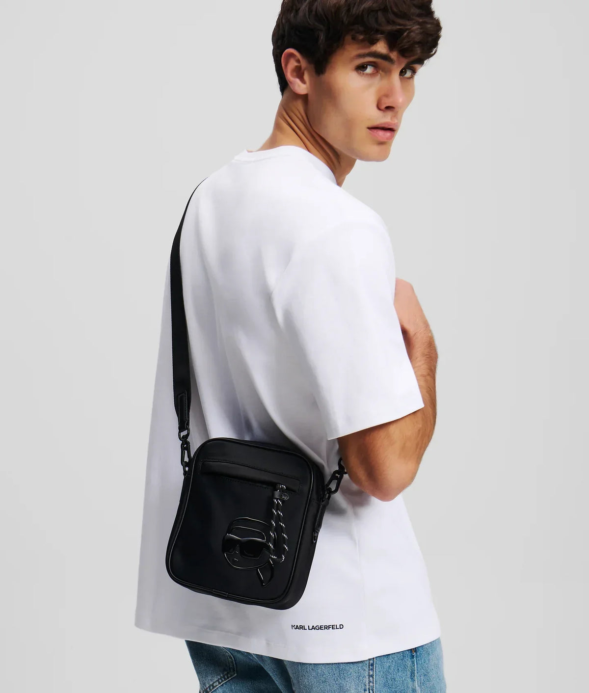KARL IKON K NYLON CROSSBODY BAG