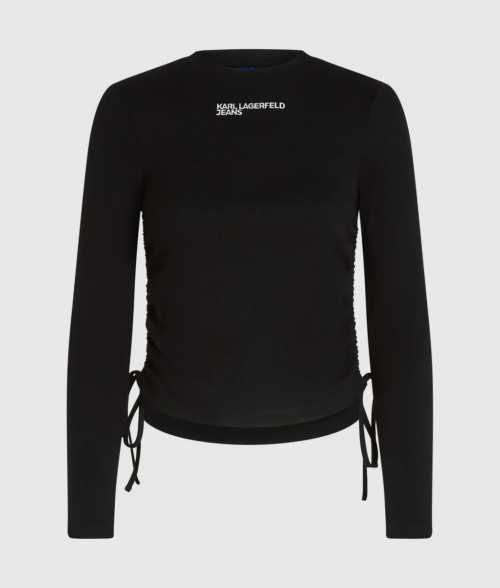 KARL RUCHED RIBBED TOP