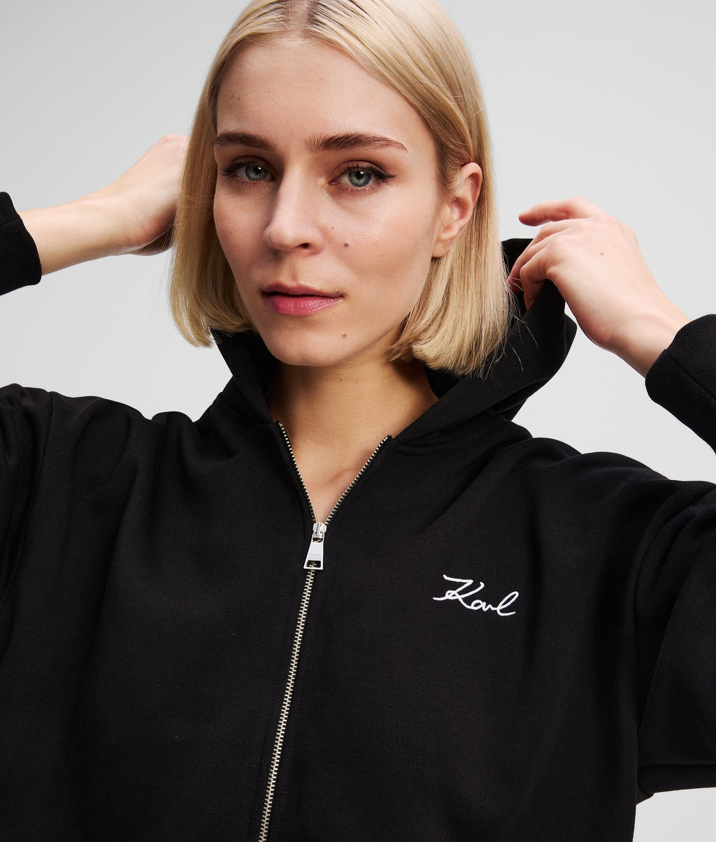 KARL SIGNATURE ZIP-UP HOODIE