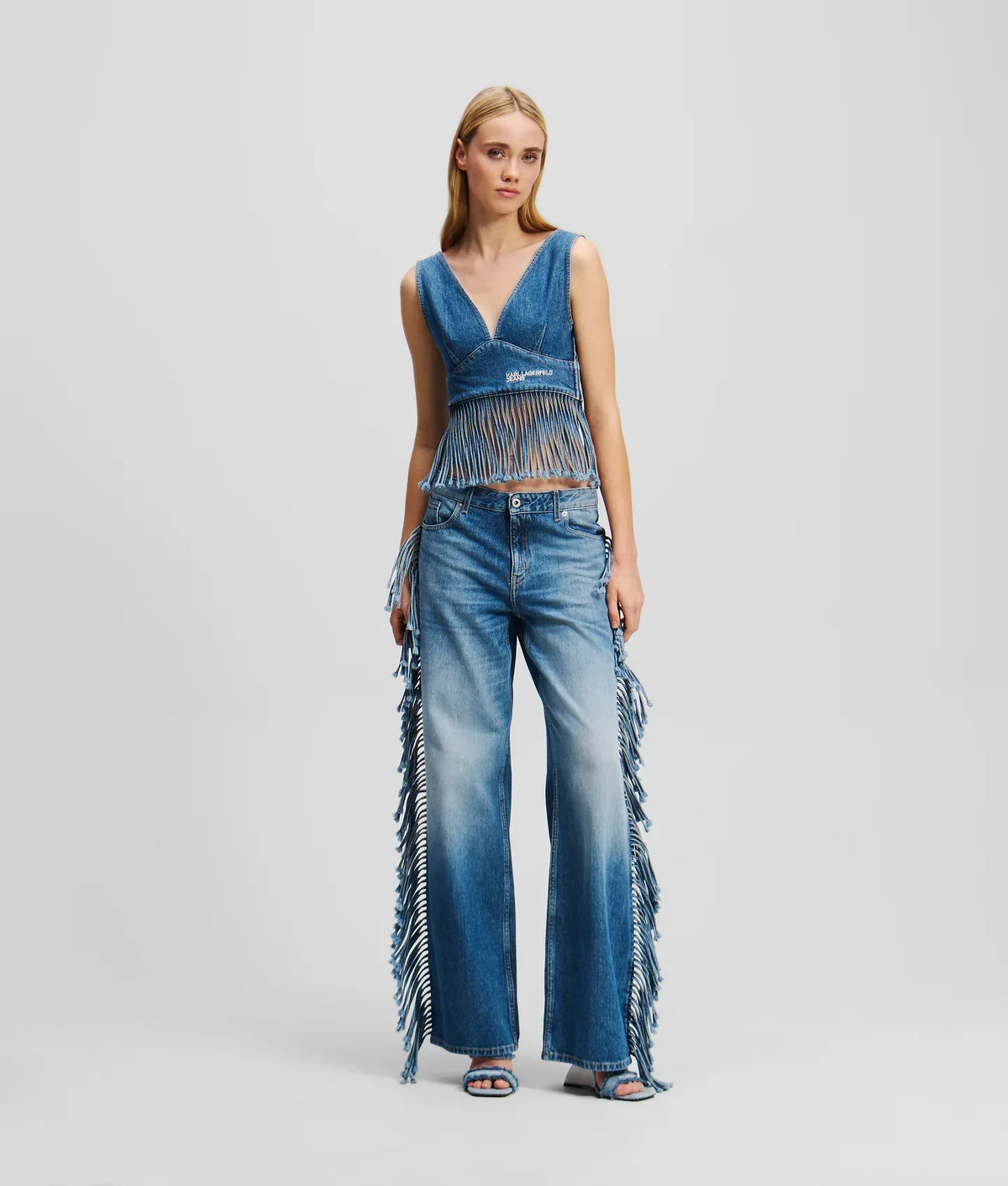 KARL FRINGED RELAXED JEANS