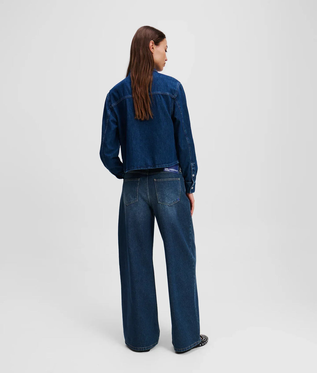 KARL LOW-RISE WIDE-LEG JEANS