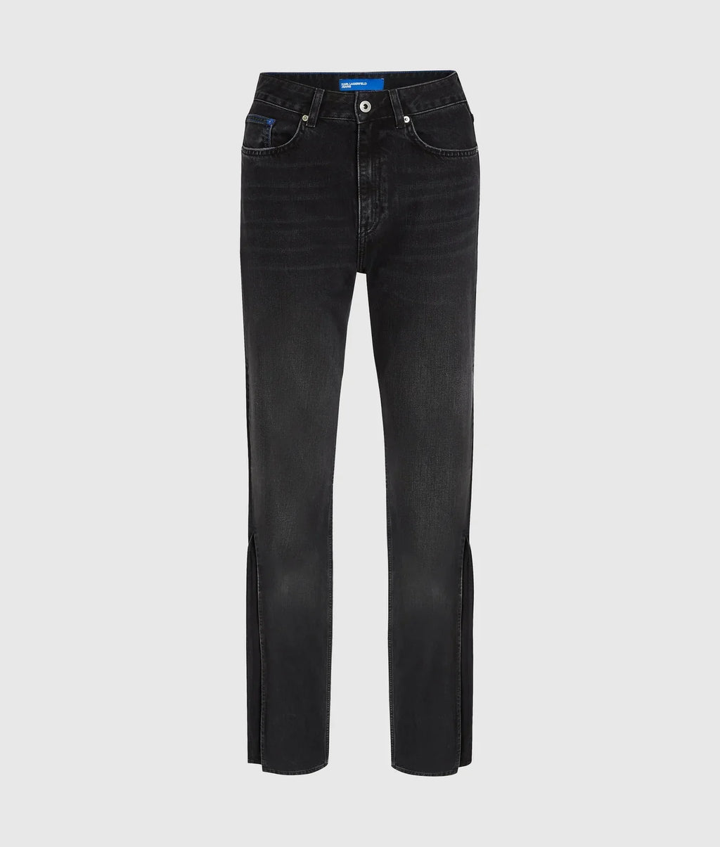 KARL SPLIT-LEG HIGH-RISE STRAIGHT JEANS