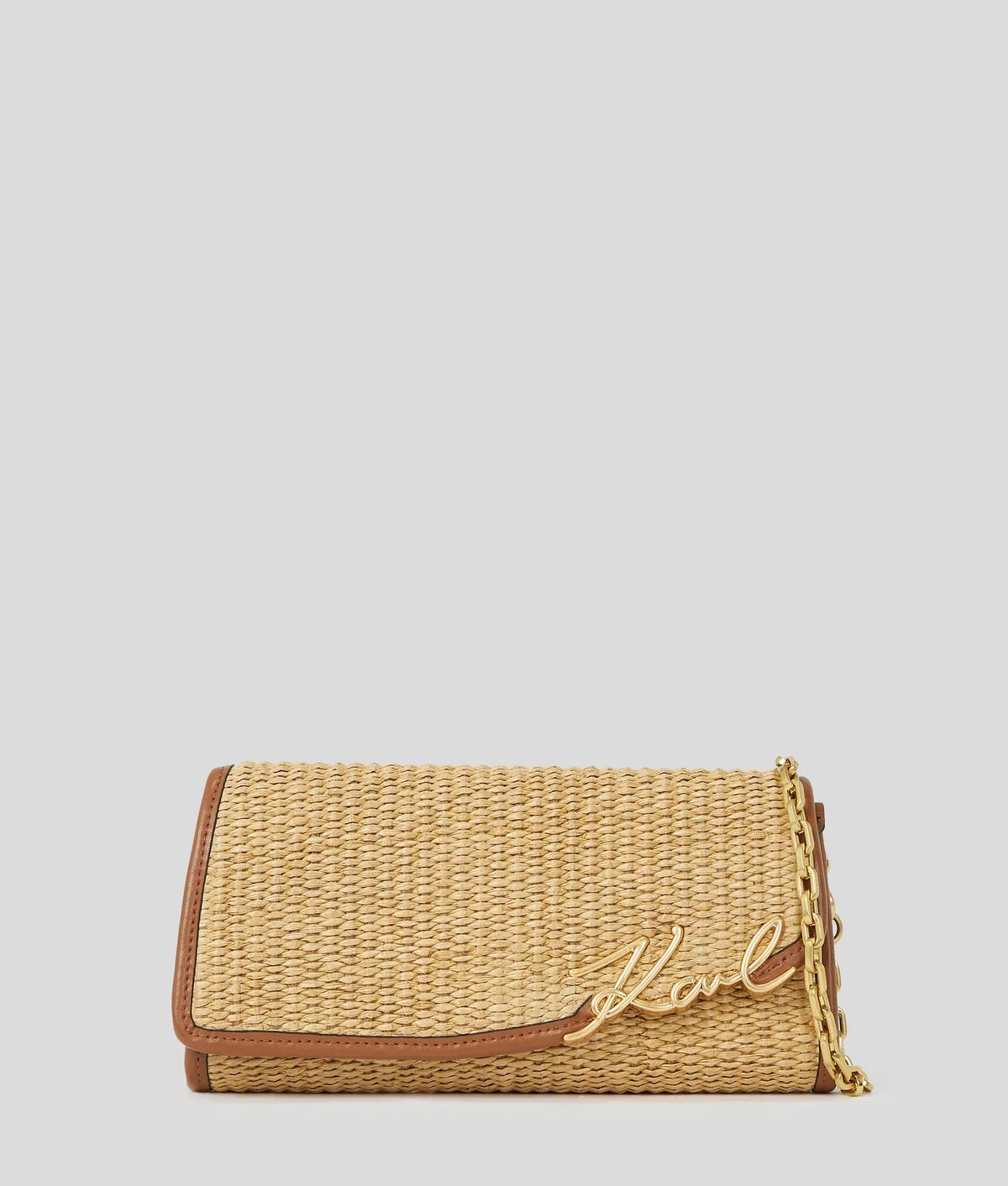 KARL K/SIGNATURE WOVEN WALLET ON CHAIN