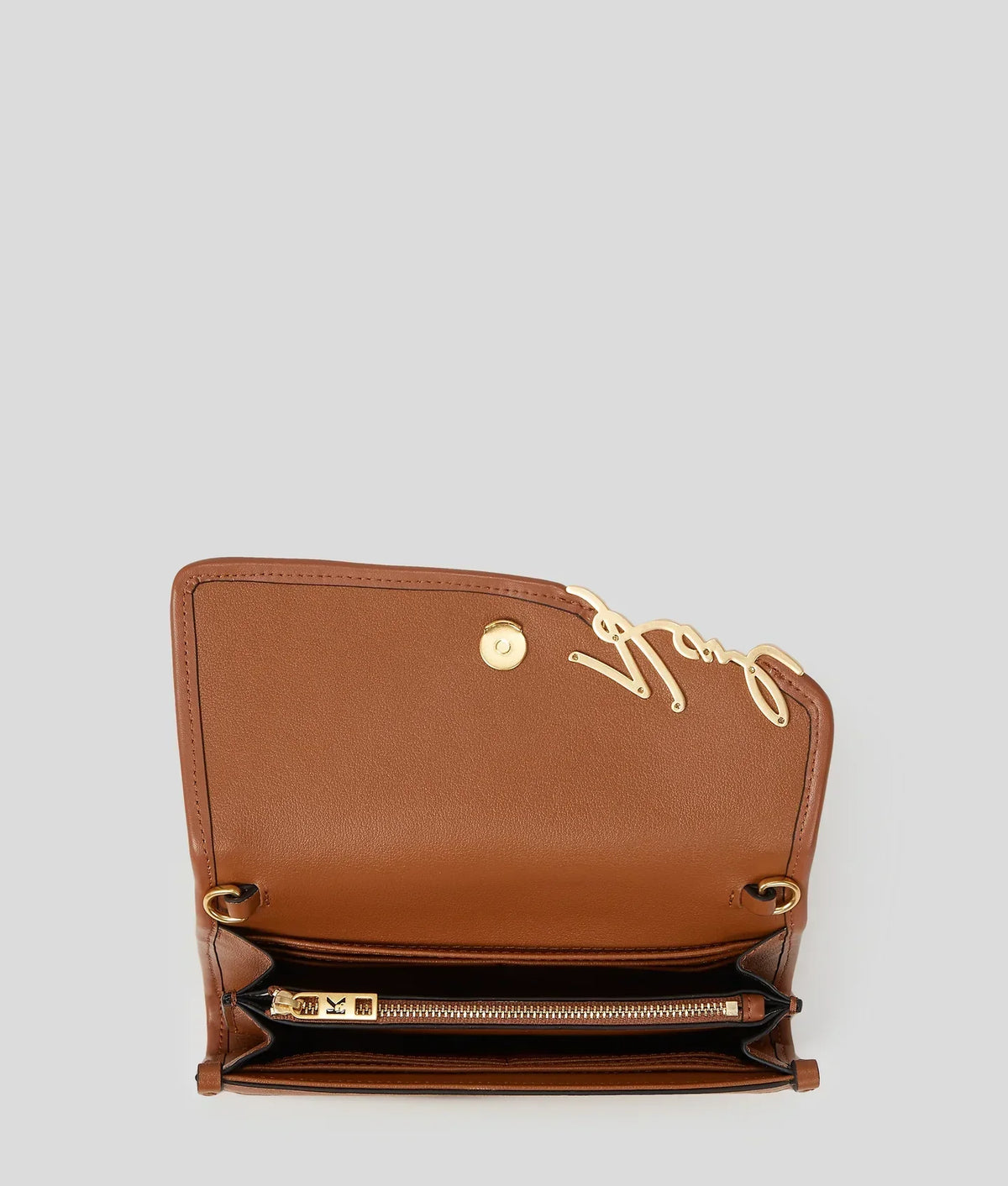KARL K/SIGNATURE WOVEN WALLET ON CHAIN